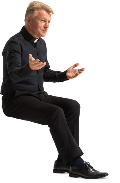 Sitting priest image