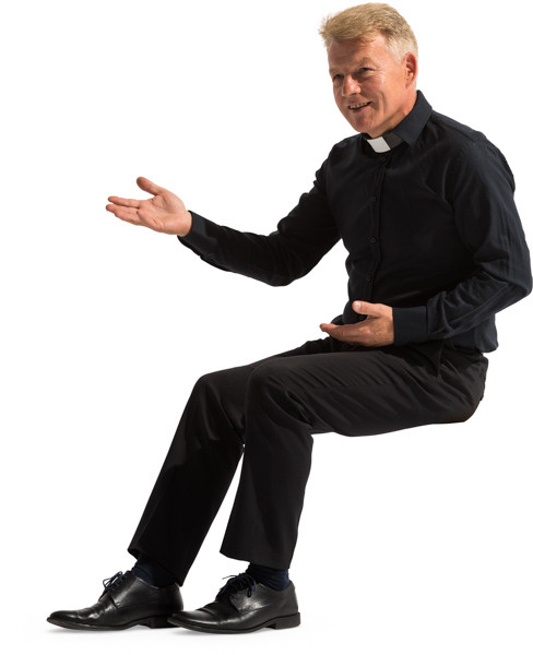 Sitting priest image