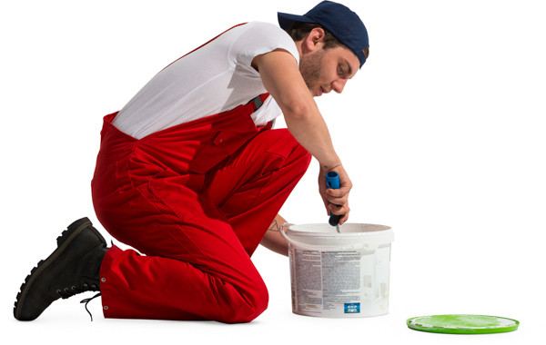 Painter using painting roll image