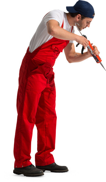Standing painter with caulking gun image