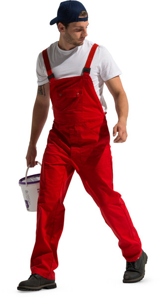 Walking painter with can of paint image