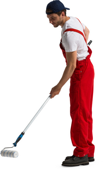 Standing painter with painting roll image