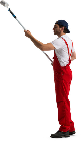 Standing painter with painting roll image