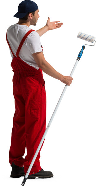 Standing painter with painting roll image
