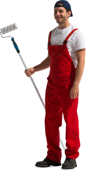 Standing painter with painting roll image