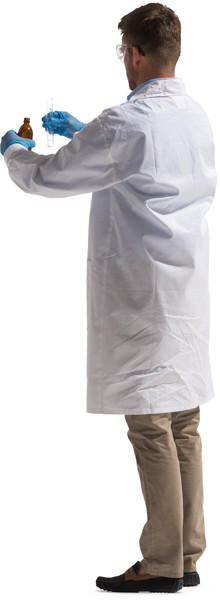 Standing scientist with test tube image