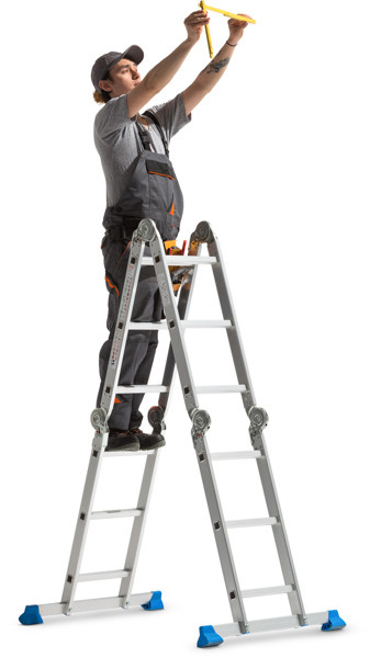 Worker standing on ladder image