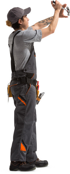 Standing worker with hammer image