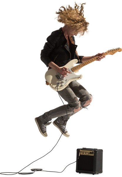 Jumping guitarist image