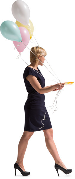 Walking hostess with balloons and coupons image