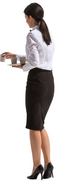 Waitress serving cup of coffee image