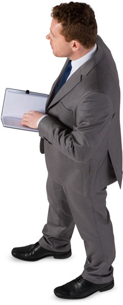 Standing man with notepad image