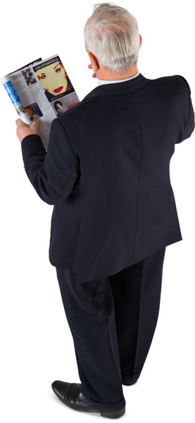 Standing man with a newspaper image