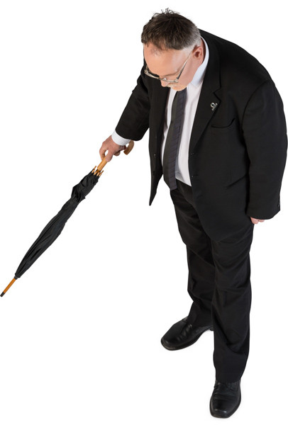 Standing man with umbrella image