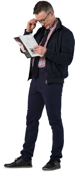 Standing man with a newspaper image
