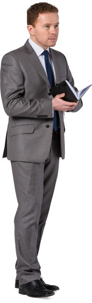 Standing man with notepad image