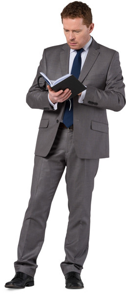 Standing man with notepad image