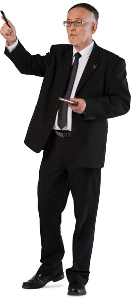 Standing man with notepad image