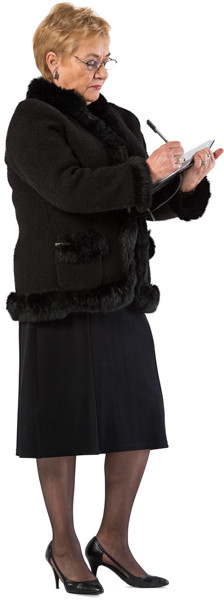 Standing woman with notepad image