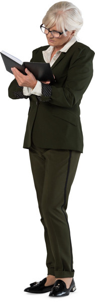 Standing woman with notepad image