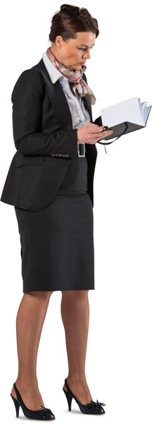 Standing woman with notepad image