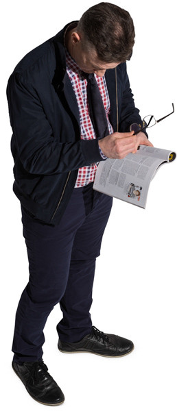 Standing man with a newspaper image