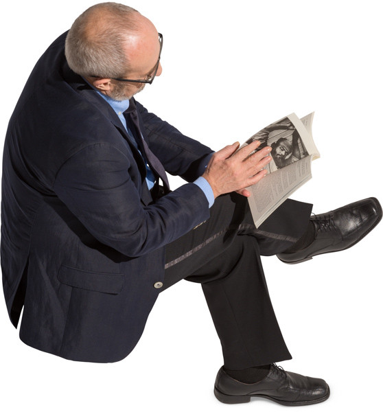 Sitting man with book image