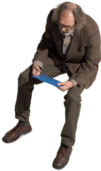 Sitting man with documents image