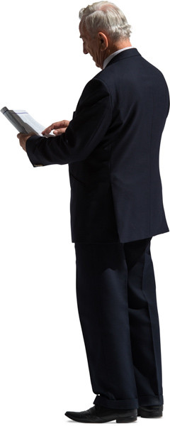 Standing man a newspaper image