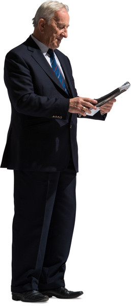 Standing man with a newspaper image