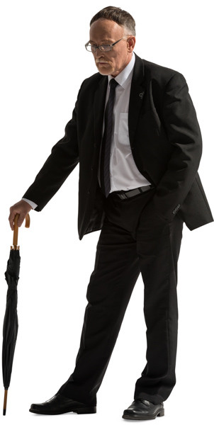 Standing man with umbrella image