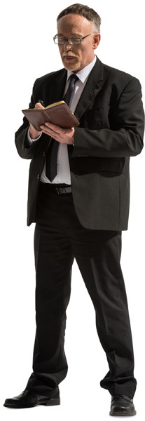 Standing man with notepad image