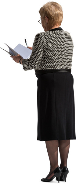 Standing woman with notepad image