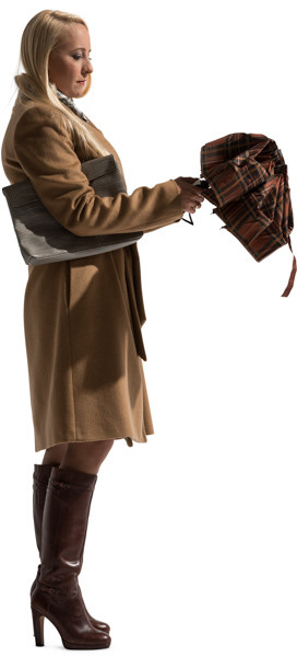 Standing woman with umbrella image