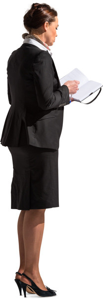 Standing woman with notepad image
