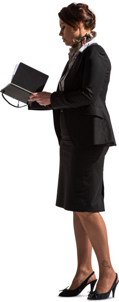 Standing woman with notepad image