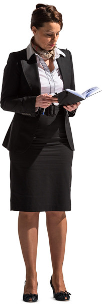 Standing woman with notepad image