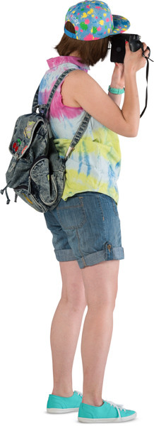 Standing girl taking picture image