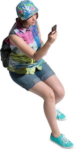Sitting girl image