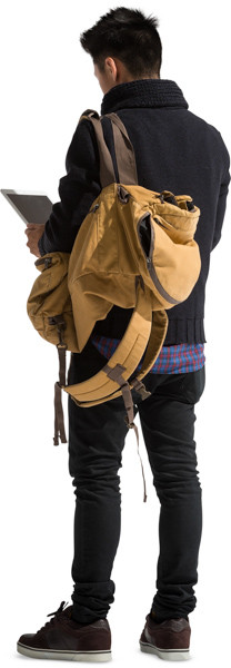 Standing boy with tablet image