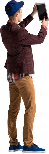 Standing boy with tablet image