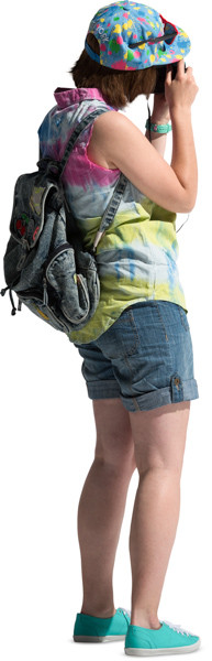 Standing girl taking picture image