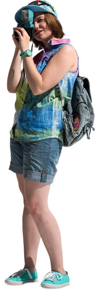 Standing girl taking picture image
