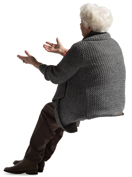 Sitting woman image
