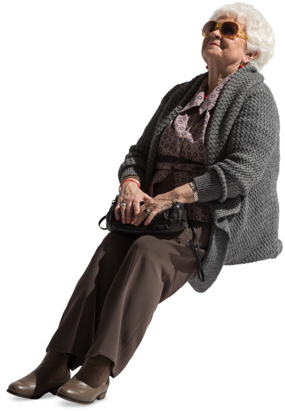 Sitting woman image