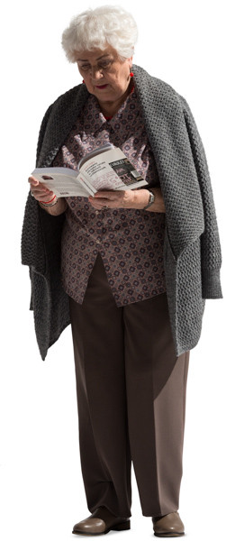Standing woman with book image