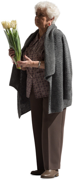 Standing woman with flowers image