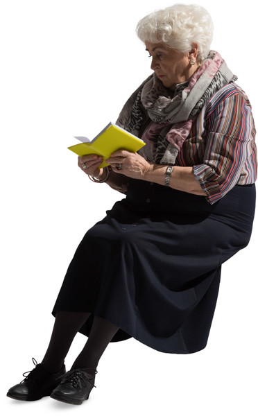 Sitting woman with book image