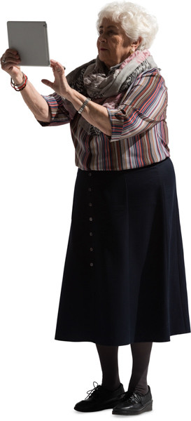 Standing woman with tablet image