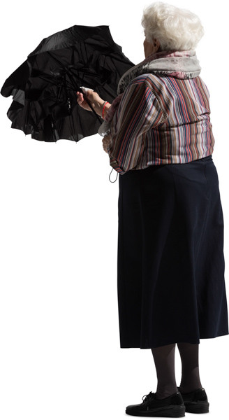 Standing woman with umbrella image
